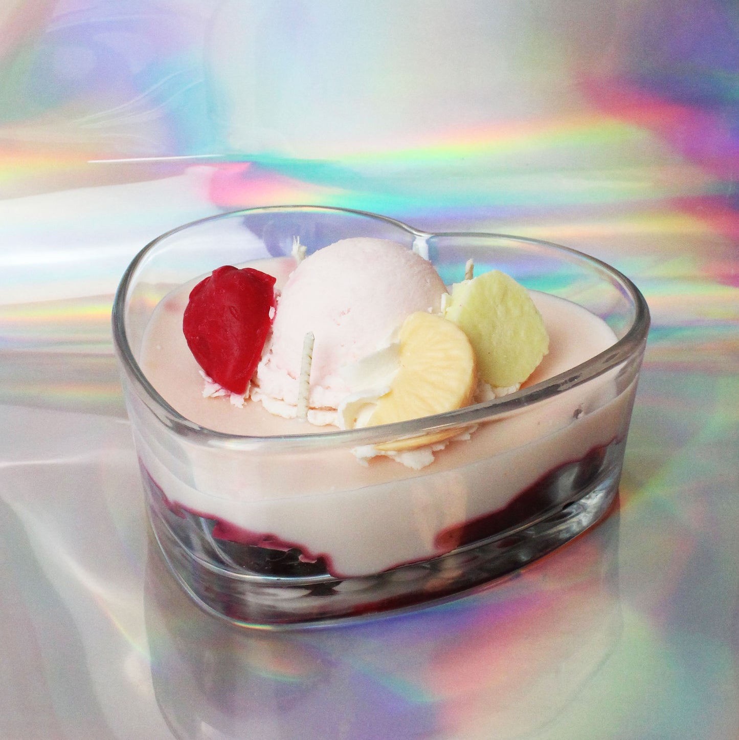 Just Peachy Heart Dessert Candle