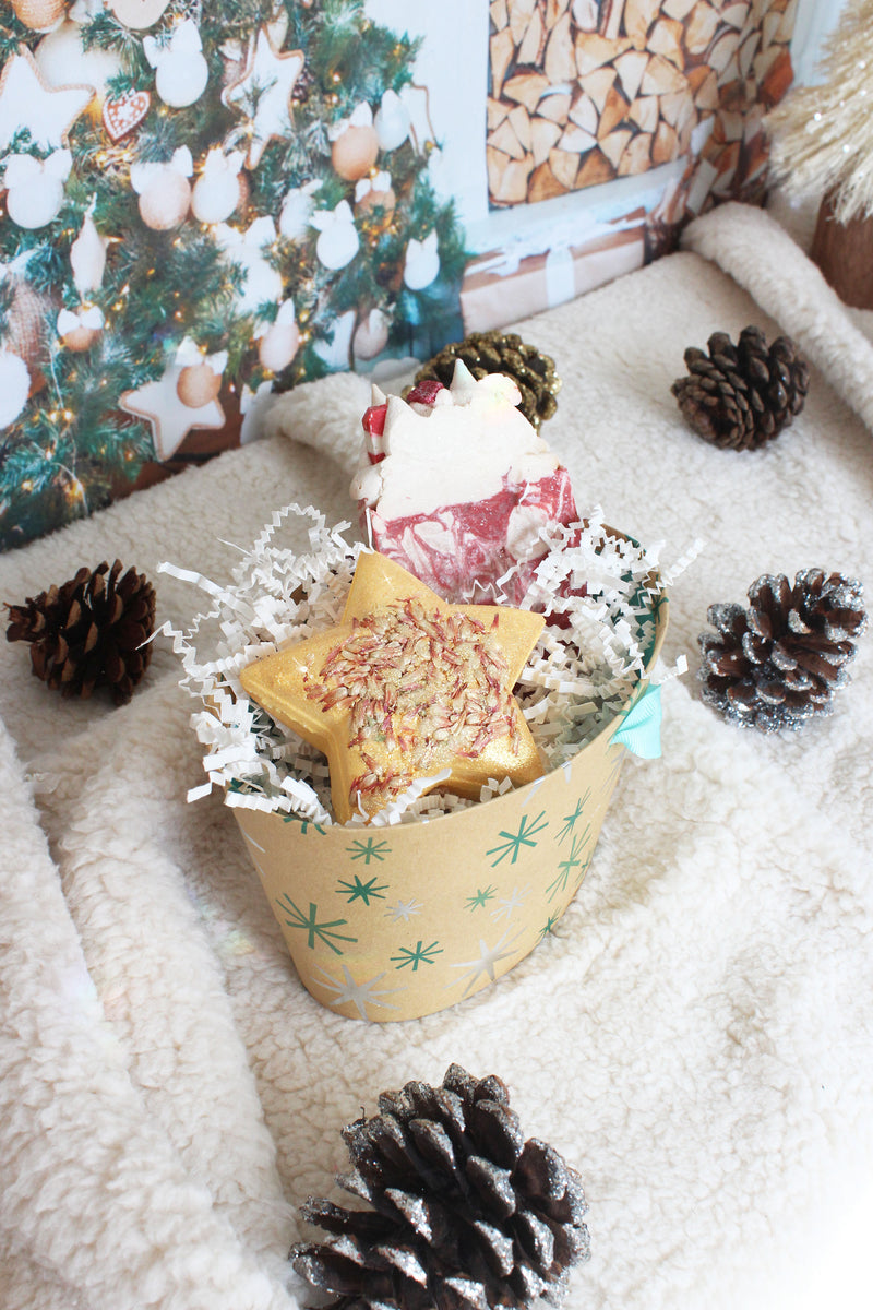 Shimmery Holiday Bakery Gift Box Basket