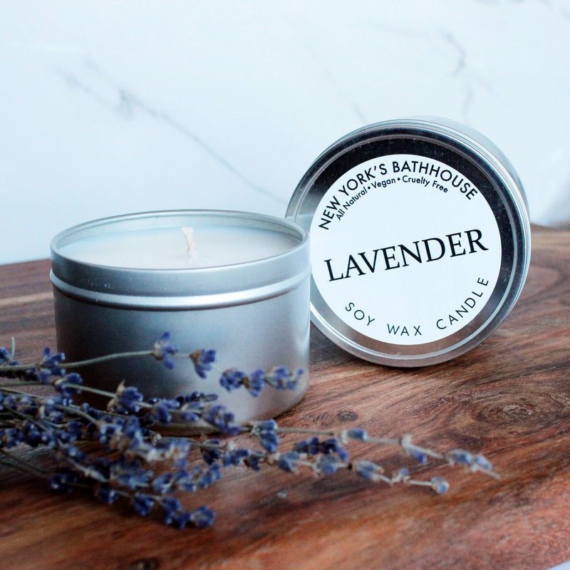 Lavender Soy Wax Tin Candle - New York's Bathhouse