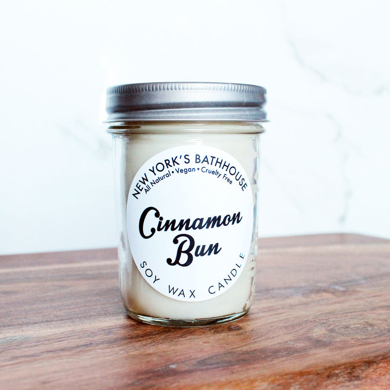 Cinnamon Bun Soy Wax Candle - New York's Bathhouse