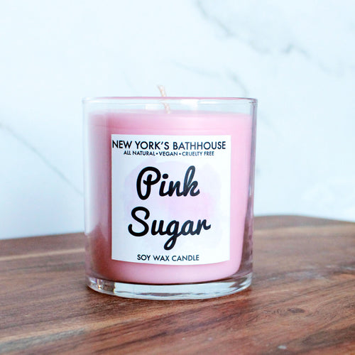 Pink Sugar Soy Wax Candle - New York's Bathhouse