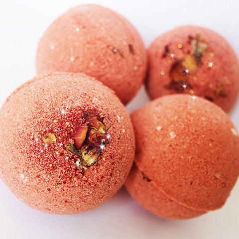 Black Cherry Bomb Rose Petals Scented Bath Bomb - New York's Bathhouse
