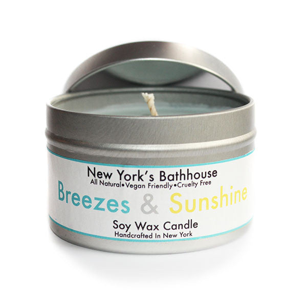 Breezes & Sunshine Soy Wax Tin Candle - New York's Bathhouse
