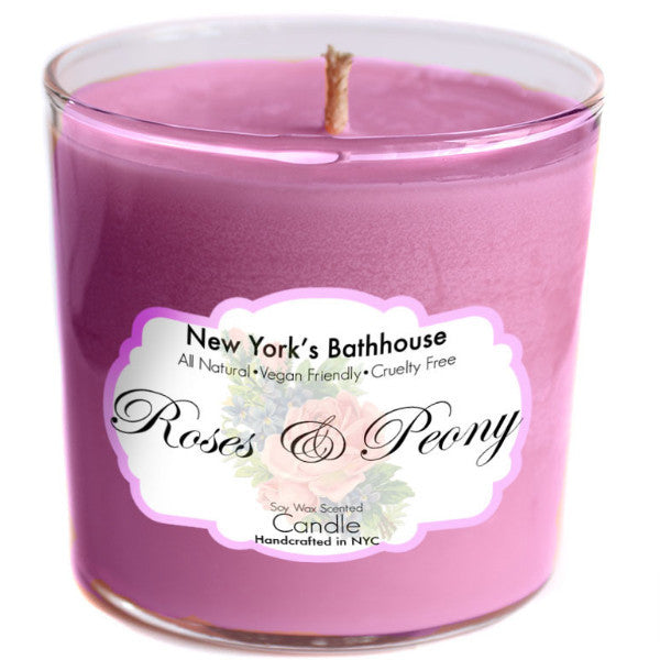 Roses & Peony Soy Wax Candle - New York's Bathhouse